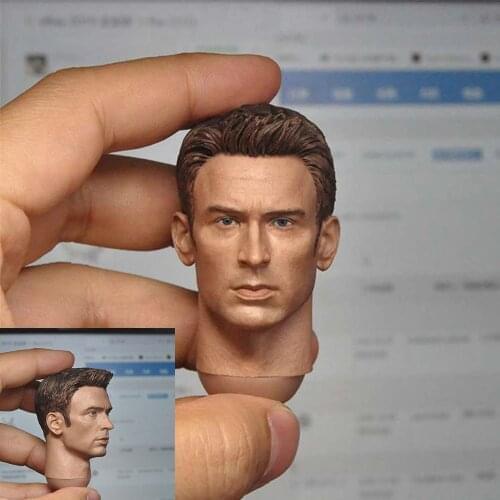 1/6 Chris Evans Head Sculpt PVC Male Head Carving Fit 12'' Soldier Action Figure Dolls