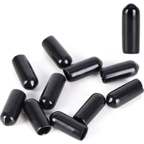 10PCS 3-8mm End Cap PVC Plastic Cable Wire Thread Waterproof Cover Vinyl End Cap PVC Rubber Steel Pole Tube Pipe Protecting