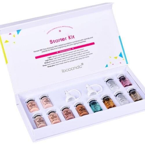 12pcs Beauty BB Cream Glow with Face Serum Makeup Kit Liquid Foundation Skin Moisturizing Whihtening Brightening Serum Cosmetic