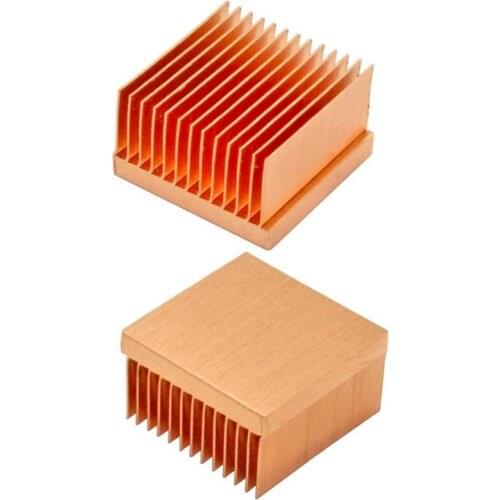 2 Pcs Pure Copper Heatsink 25X25X11mm Mini Heat Sink Radiator for Raspberry Pi Chip MOS IC 3D Printer Electronic Cooling