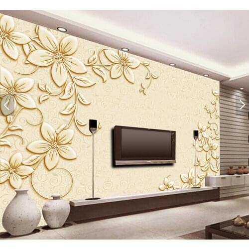 Custom 3D wallpaper, floral flowers mural for living room bedroom TV backdrop waterproof wallpaper
