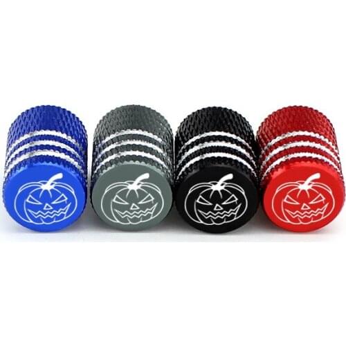 4Pcs/Set Pumpkins Style Car Tire Valve Caps Car Truck Motorcycle Bike Tyre Air Valve Caps Aluminum Pumpkins Tire Valve Cap
