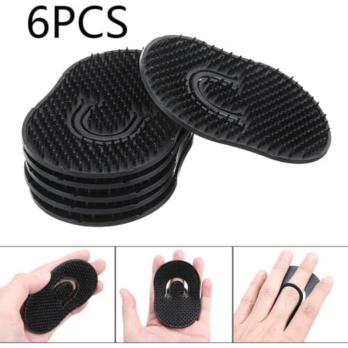 6Pcs Small Round Hair Brush Pocket Comb Hair Men Beard Mustache Palm Travel Scalp Massager Portable