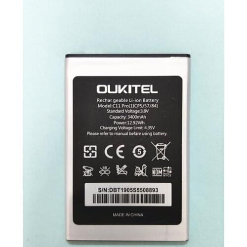 B-TAIHENG Mobile phone C11 Pro (1ICP5/57/) battery OUKITEL C11 Pro battery 3400mAh High capacity 5.5inch MTK6739 3+16G