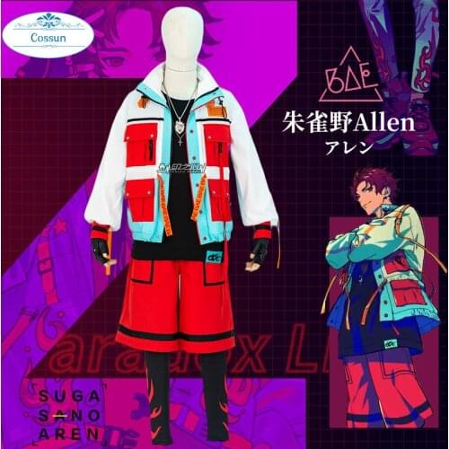 Anime! Paradox Live Allen Battle Suit HipHop Handsome Uniform Cosplay Costume Halloween Carnival Party Outfit For Men NEW