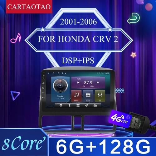 2 din For Honda CRV 2 Android 10 2001-2006 Autoradio Car Radio Video Multimedia Player Touch Screen no dvd gps With CarPlay DSP
