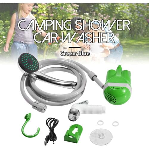 12V Wireless Portable Outdoor USB Rechargeable Shower Head Water Pump Nozzle Sport Travel Caravan Van Car Washer Camping Shower