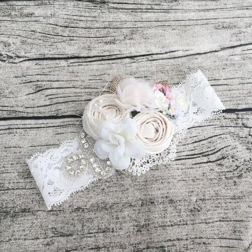 Free Shipping Dupioni Silk Flower Girl Headband Kids Hair Accessories Photo Prop