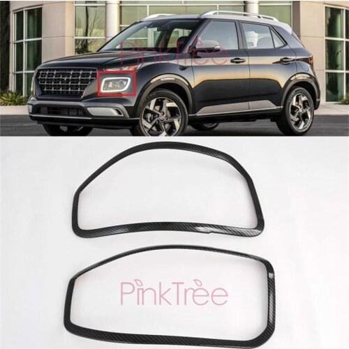 For Hyundai Venue 2019 2020 Front Head Light Lamp Cover Trim Headlight Eyebrow Strips Car Accessories