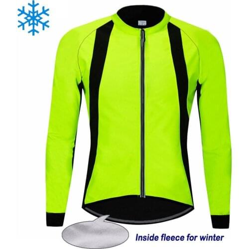 Quality Winter Thermal Cycling Jersey long Sleeve Bicycle Shirt Top Bike Wear Super Warm Coat Clothing MTB FOR Ride green Jacket