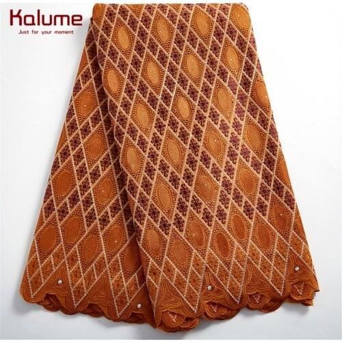 Kalume African Lace Fabric 2021 High Quality Swiss Voile Sewing Materials Embroidery Nigerian Lace Fabrics For Party Dress F2424