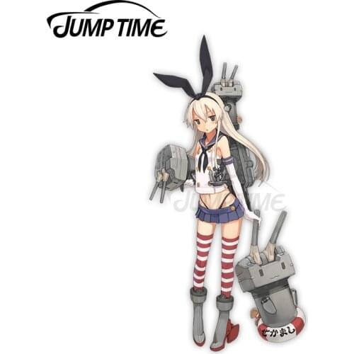 Jump Time 13 x 4.2cm For Kantai Collection Shimakaze Kancolle Car Stickers Decal For VAN ATV SUV Scratch-Proof Laptop Decoration