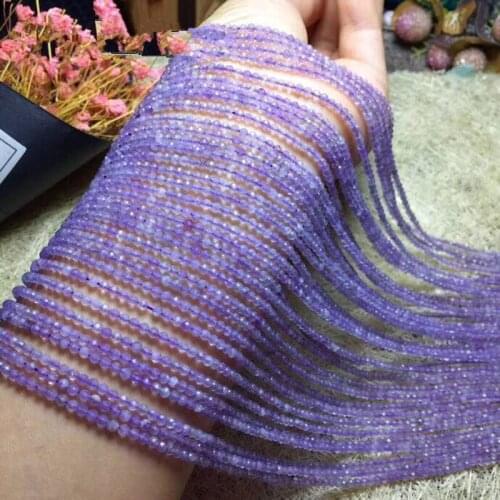 Light amethyst round faceted 2/3/4/5mm 14" for DIY jewelry making loose beads FPPJ wholesale beads nature gem stone