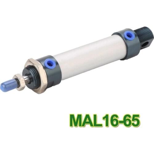 MAL16-65 High quality double acting pneumatic small cylinders aluminum alloy 16mm bore 65mm stroke mini air cylinder