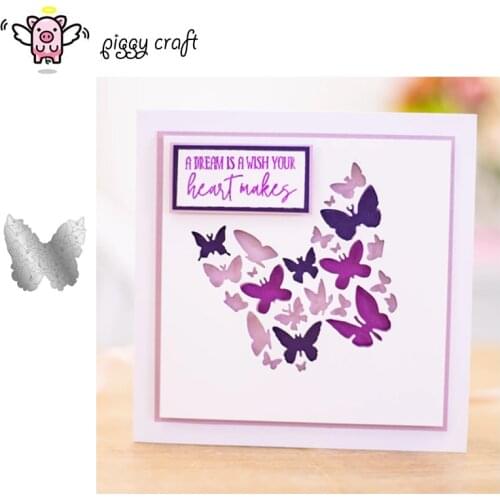 Piggy Craft metal cutting dies cut die mold Butterfly background Scrapbook paper craft knife mould blade punch stencils dies
