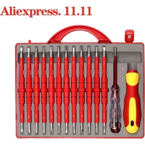 Insulated Screwdriver Set Precision Screwdriver Magnetic Slotted Torx Bits Electrician Hand Tool Kit Screw Driver Repair Tool