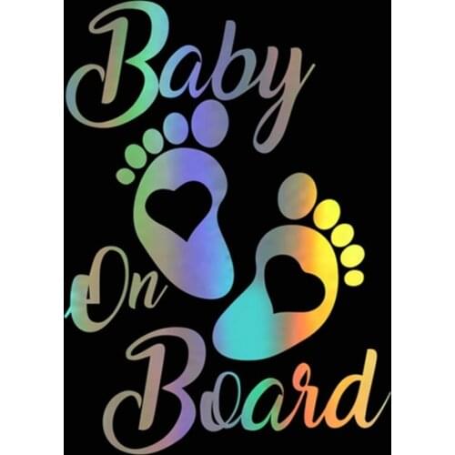 Dawasaru Baby on Board Car Stickers Autos Styling Waterproof Laser Decals Windows Laptop Motorcycle Accessories PVC,17cm*12cm