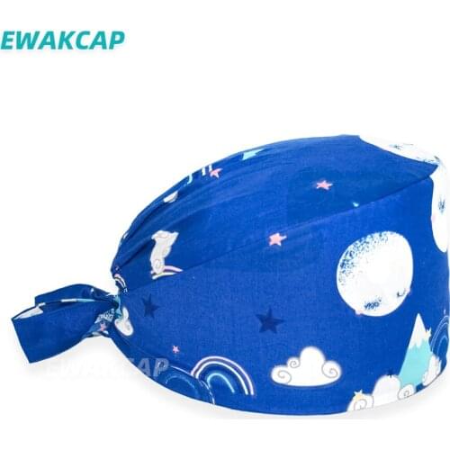 New Unisex Surgicals Cap 100% Cotton Washable Nursing Hat Uniform Accessories Hats Dental Clinic Working Scrub Caps Women Men