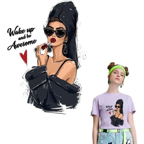 New Amazing Girl Patches For Clothes Thermal Heat Transfer Sticker Diy T-shirt Washable Patch Iron On Transfer Fashion Sticker F
