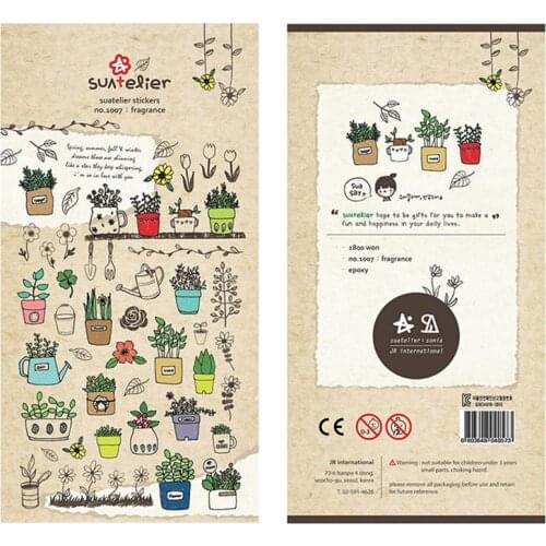 Origin Korea Sonia Scrapbooking Sticker Potted Flower Homehold Supplies Diary DIY PVC Craft PVC Decoration Suatelier Stickers