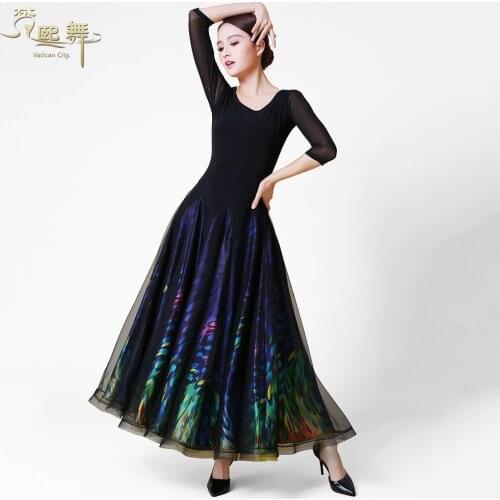 Ballroom Dance Dress Competition Costumes Dresses Standard Dance Dress For Women Performance Dancewears S M L XL