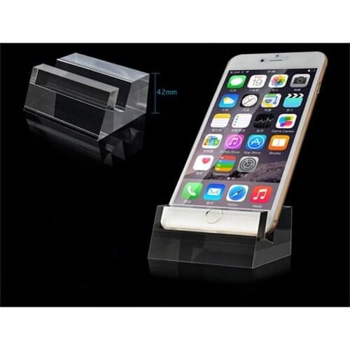 Phone holder cell phone inserted bottom acrylic digital display showing stand rack desktop display rack