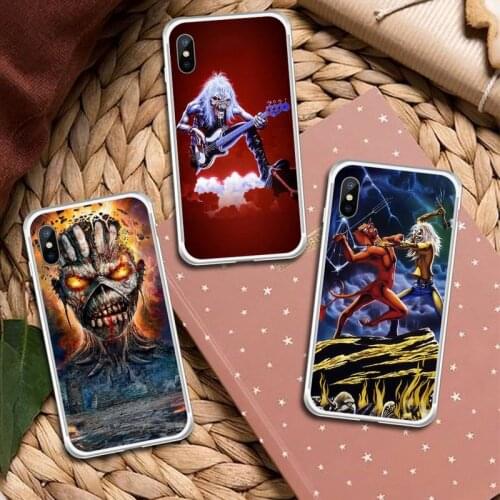 Eddie United Kingdom Skull music band Phone Case Transparent for iPhone 6 7 8 11 12 s mini pro X XS XR MAX Plus