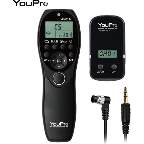 YouPro YP-870 DC0 for Nikon D5 D4S D4 D3S D3 Remote Control LCD Timer Shutter Release Transmitter Receiver for Fujifilm Camera