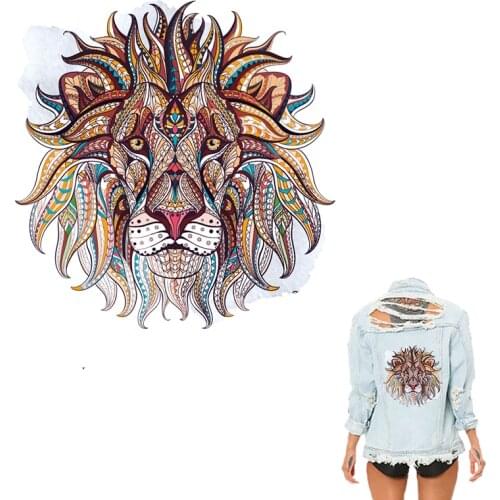 COSBILL Lion Iron On Patches For Clothing A-Level Washable DIY Decoration T-shirt 16*16cm Heat Transfer sticker Y-001