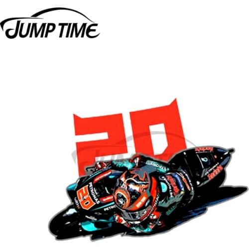 Jump Time 13 x 8.7cm For Fabio Quartararo 20 Vinyl Car Sticker Custom Printing Laptop Windshield Occlusion Scratch Decals