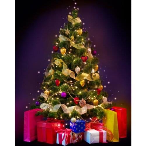 VinylBDS Christmas Backdrops For Photography New YearS Christmas Tree 5x7ft(1.5x2.2m) Washable Seamless Backgrounds ZJ