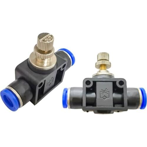 HIGH QUALITY 6Pcs 12mm to 12mm Push In Quick Connector Air Pneumatic Speed Controller LSA12