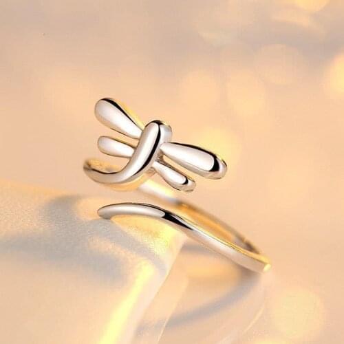 Retro Silver Color Shining Dragonfly Adjustable Ring Luxury Elegant Women Wedding Party Jewelry Valentines Day Gifts