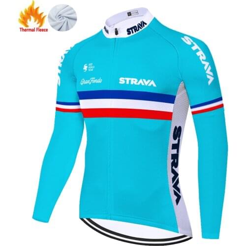 Strava Winter Thermal Fleece Rowerowa Meska Bike Mallots Maillot Hombre Camisa Ciclismo Masculina Cycling Jersey Men 자전거의류
