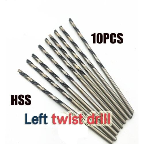 0.5-1-1.5-2-2.5-3-13mm Left way twist drill bit High speed steel material 10pcs