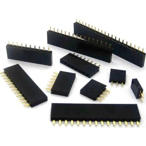10pcs 2.54mm Single Row Pin Female Header Socket Pitch 1*2p 3p 4p 5p 6p 7p 8p 9p 10p 12p 14p 16p 20p 40p Pin Connector