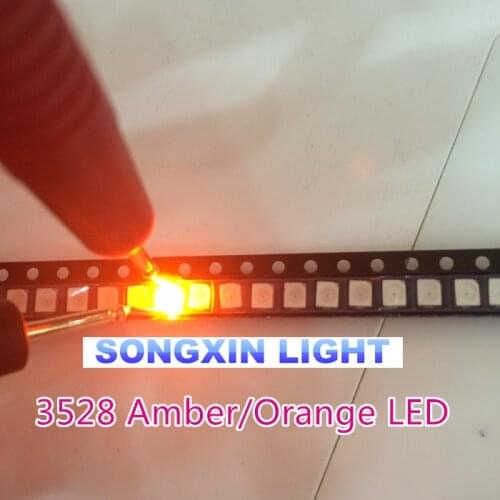 100PCS SMD Led 3528/1210 Orange/amber Smd/smt Plcc-2 High Quality Ultra Bright Light-emitting Diodes