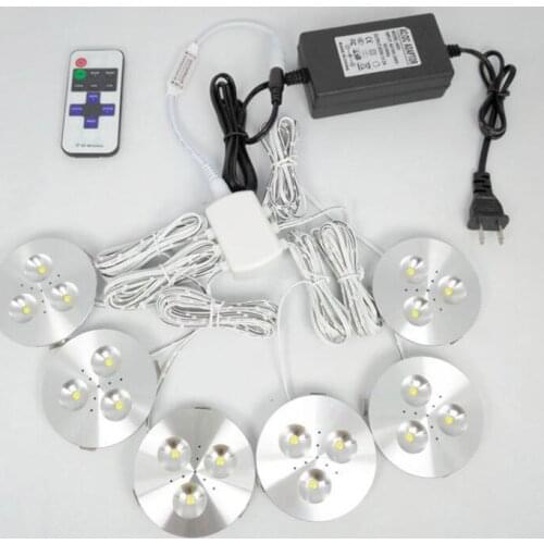 2/3/4/6/8pcs Dimmable LED Puck Lights 3W 900lm 3000K Warm White Under Cabinet Lighting