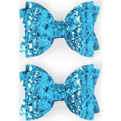 2PCS 2in Kawaii Glitter Daily Sequins Bows Side Hair Clips Shiny Hair Accessoires Girls Kids Childred Cute Hairpins Barrettes