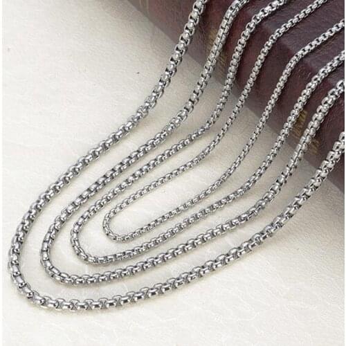 5meter Lot Fashion 3mm / 4mm Square Rolo Chain Stainless Steel Jewelry Finding Chain in bulk DIY Jewelry marking