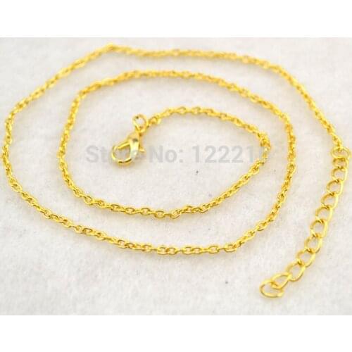 Best quality fashion 50pcs a lot gold color Link chain necklace jewelry,DIY jewelry(C006)