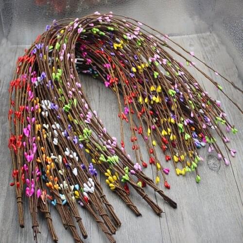 65cm Colourful Iron Wire Rattan Ring Artificial Flowers Garland Stamens Frame for Christmas DIY Floral Wedding Wreath Home Decor