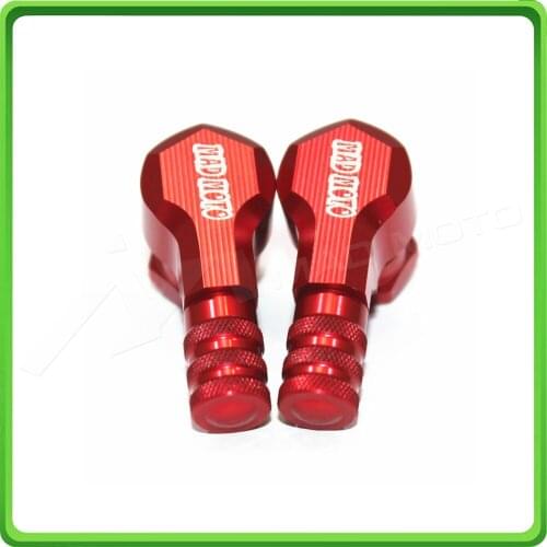 2PCS Racing Motorcycle CNC Aluminum Wheels Valve Stems Caps 90 Degrees 11.3mm - Red