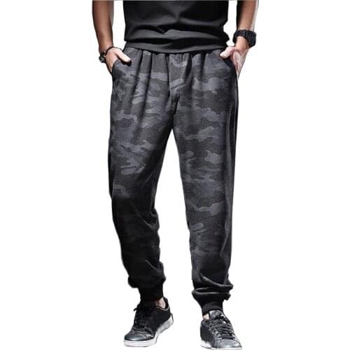 Summer spring sports Camouflage pants thin sweatpants Men plus size 8XL loose fat pants high street elasticity geometry Pants 52