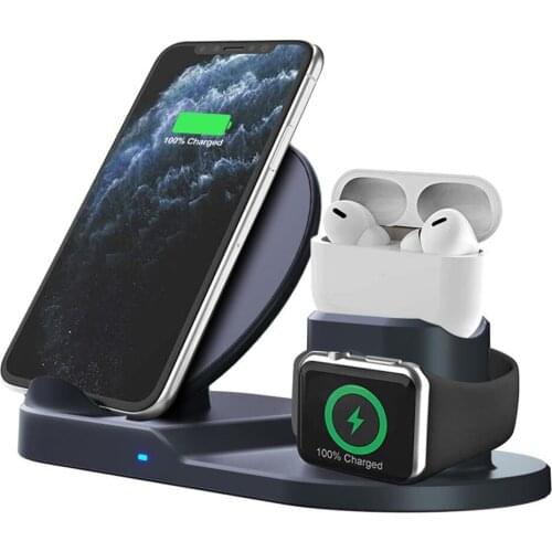 3 in 1 fast wireless charger for Airpods for iPhone X 8 XS XR Samsung S10 S9 charging station dock for Apple Watch