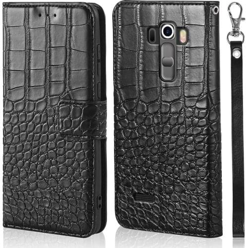 For LG G4S G4 Beat Cover Crocodile skin leather wallet flip case For LG H736 H735 H735DS H735AR H731 Phone Cases With Strap