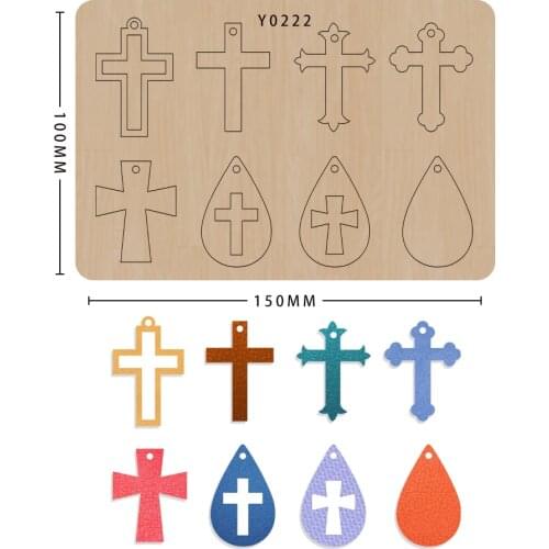 Wood Mould Die Cut Diy Water Drop,Cross New Earrings Pendant Scrapbook Decoration Supplies Suitable For Sizzix Big Shot Machine