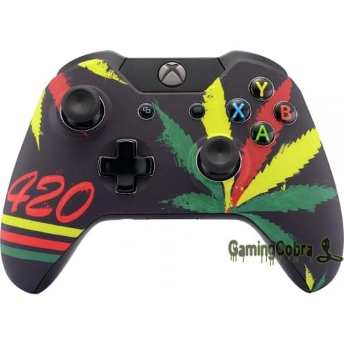 New Custom Green Weed Top Shell Repair Kit for Xbox One Controller