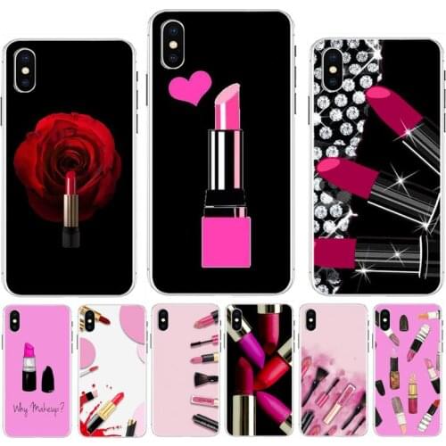 FHNBLJ Cosmetics Makeup Lipstick Nail Polish Phone Case for iPhone 11 pro XS MAX 8 7 6 6S Plus X 5 5S SE XR SE2020