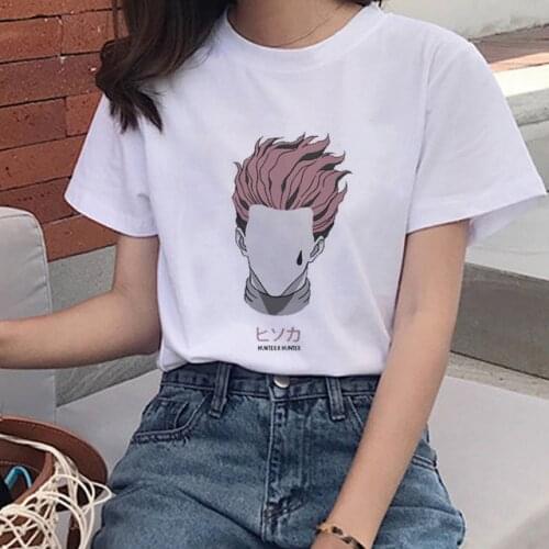 Summer Anime HxH Tee Harajuku T-shirt Hunter X Hunter Print T-shirt Womens T-shirt O-neck Short Sleeve Hisoka Morow Tshirt
